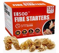 E500 Fire Starter - 120 PCS Natural Pine Fire Starters for Fireplace, Campfires, Fire Pit, BBQ, Pellet Stove, Wood, Pizza Oven - Chimney Charcoal Starter for Grill