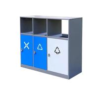 E7v2T9k6 Garden 3 Classified Street Trash Can Outdoor Metal Rubbish Bin