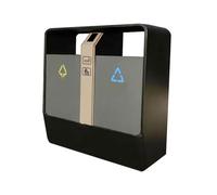 E7v2T9k6 Garden Double Box Trash Can Outdoor Street Rubbish Bin