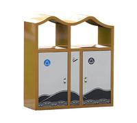 E7v2T9k6 Garden Outdoor Double-barrel Rubbish Bin Street Trash Can