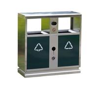 E7v2T9k6 Garden Steel Trash Can Street Double Box Waste Bin