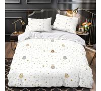 E7Y2R7V3H Owl star print duvet cover teen bedroom decor | Single（135x200cm）plush microfiber touch hypoallergenic easy zip closure night comfort student room gift