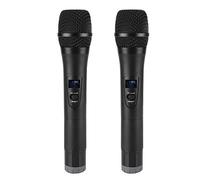 E8 1-to-2 Universal VHF Wireless Handheld Microphone Suit with Recheiver, Long receiving Distance 100meters, Suitable for family KTV singing, Parties,Speeches,Bubsiness meetings etc.(Black)