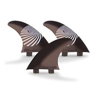 E8 FIN SYSTEM - Pack of 3 FCS Surfboard Knobs - Fins Size A2 | M - Includes Accessory as a Key to Change it - Eco-Friendly Set - Black