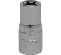 E8 TRX Star Socket Bit - 1/4" Square Drive - PREMIUM Drop Forged Head Knurled