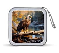 Ea-gle in The Morning CD Case 40 Capacity Plastic DVD Storage Box Sleeves Zippered Wallet