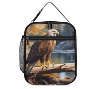 Ea-gle in The Morning Lunch Bag Insulated Bento Box Tote Bags Portable Lunchbag for Women Men Work Picnic