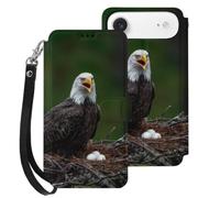 Ea-gle Nests Phone Case Compatible with iPhone 17 Air | Unisex Leather Wallet Thin Fit Cellphone Protective Cover
