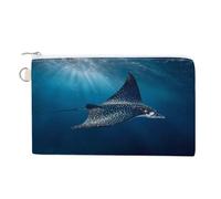 Ea-gle Ray in The Ocean Coin Purse Small Wallets with Zippered Key Ring Cute Wallet