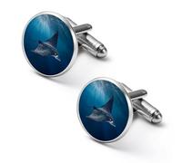 Ea-gle Ray in The Ocean Men's Cufflinks Alloy Cuff Link Classic Shirt Accessories for Party Business Wedding
