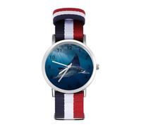 Ea-gle Ray in The Ocean Wrist Watches for Men Women Casual Braided Strap Easy Reader for Work Workout