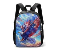 Ea-gle U.S. Pattern Wing Casual Daypack Daily Backpacks Travel Shoulder Bag with Adjustable Straps for Women Men