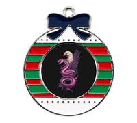 Ea-gles And Snake Funny Christmas Pendant Charms Metal Hanging Xmas Tree Ornament Necklace Jewelry Circular