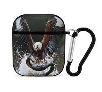 Ea-gles And Snake Stylish Case Cover Compatible with AirPods 1&2 Hard PC Protector with Keychain