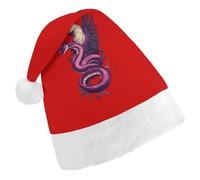Ea-gles And Snake Trendy Christmas Hat Soft Breathable Xmas Beanie Santa Headwear for New Year Party