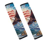 Ea-gles And U.S. Flag Funny Car Seat Belt Pads Soft Shoulder Seatbelt Pads Protector Car Interior Accessories