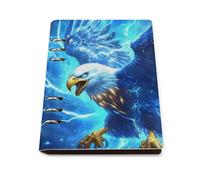 Ea-gles Braving Thunders Trendy Notebook Binder A5 Slim Foldable Binder 6 Metal Ring Refillable Paper Notepad