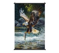 Ea-gles Catching Fish Printed Poster Hanger Lightweight Poster Hangs A Picture Wall Art Vertical Artwork
