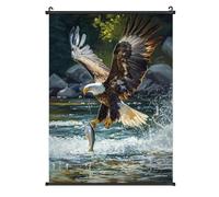 Ea-gles Catching Fish Printed Poster Hanger Lightweight Poster Hangs A Picture Wall Art Vertical Artwork