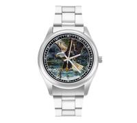Ea-gles Catching Fish Trendy Wrist Watches for Men Classic Quartz Stainless Steel Strap Watch