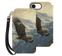 Ea-gles Cute Flying Mountain Cell Phone Front Flip Case Compatible with iPhone 16/16 Plus/16 Pro/16 Pro Max/16 E Soft Protective Shell