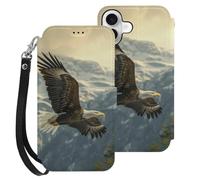 Ea-gles Cute Flying Mountain Cell Phone Front Flip Case Compatible with iPhone 16/16 Plus/16 Pro/16 Pro Max/16 E Soft Protective Shell