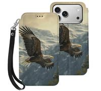 Ea-gles Cute Flying Mountain Cell Phone Front Flip Case Compatible with iPhone 17/17 Air/17 Pro/17 Pro Max Soft Protective Shell