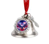 Ea-gles Firework U.S. Flag Christmas Bell & Sleigh Bells Xmas Tree Decorative Hanging Ornaments for Holiday Home Party Wing Bell