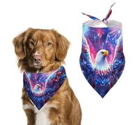 Ea-gles Firework U.S. Flag Dog Bandanas Comfort Triangle Pet Bibs Breathable Dog Cat Scarf Kerchief