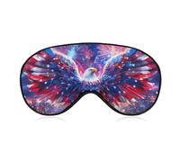 Ea-gles Firework U.S. Flag Sleep Masks Breathable Eye Covers Adjustable Strap for Travel Home Office Use