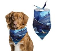 Ea-gles Moon Wolf Dog Bandanas Thanksgiving Halloween Christmas Pet Supplies Accessories Adjustable Pets Triangle Scarf