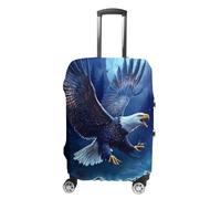 Ea-gles Moon Wolf Personalized Luggage Case Cover Funny Travel Accessories Washable Suitcase Protector Fit 19-32 Inch XL