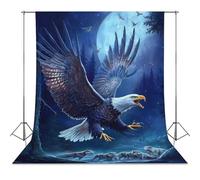Ea-gles Moon Wolf Photo Studio Backgrounds Black Photography Backdrop for Portrait Video Shooting Live 56"x118"