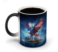 Ea-gles New York City Stylish Heat Sensitive Coffee Mug with Handle 12 Oz Ceramic Color Changing Cups