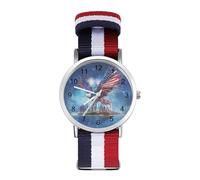 Ea-gles New York City Stylish Wrist Watches Analog Quartz Nylon Strap Waterproof Watch for Men Women