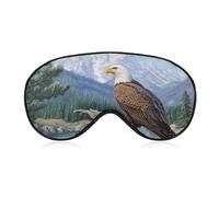 Ea-gles Perched on Branch Cute Sleep Mask for Women Men Light Blocking Eye Shade Cover with Adjustable Elastic Strap