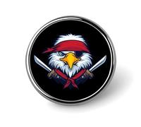 Ea-gles Pirates Round Metal Brooches 1 Inch Memorial Badges Exquisite Decorations Pins for Clothing
