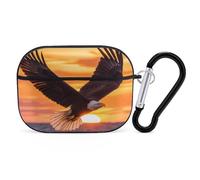 Ea-gles Soaring Over Ocean Sunset Funny Headphone Cases Compatible with AirPods Pro Hard PC Protective Cover with Keychain