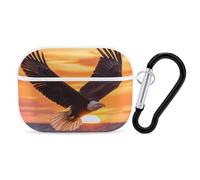 Ea-gles Soaring Over Ocean Sunset Funny Headphone Cases Compatible with AirPods Pro Hard PC Protective Cover with Keychain