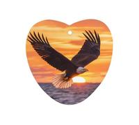 Ea-gles Soaring Over Ocean Sunset Hanging Car Air Fresheners 1Pcs Aromatherapy Tablets Automotive Fragrance Scented Card Decor Love form