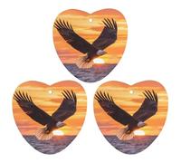 Ea-gles Soaring Over Ocean Sunset Hanging Car Air Fresheners 3Pcs Aromatherapy Tablets Automotive Fragrance Scented Card Decor Love form