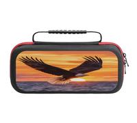 Ea-gles Soaring Over Ocean Sunset Portable Carrying Case for Switch Protective Travel EVA Hard Shells Game Card Storage Pouch Bag