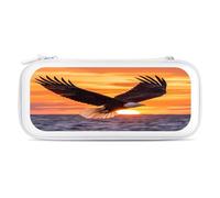 Ea-gles Soaring Over Ocean Sunset Portable Carrying Case for Switch Protective Travel Hard Shells Game Card Storage Pouch Bag
