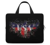 Ea-gles Splatter USA Funny Laptop Sleeve Case with Carry Handle Waterproof Protective Computer Cover 10-17 Inch