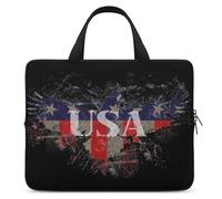 Ea-gles Splatter USA Funny Laptop Sleeve Case with Carry Handle Waterproof Protective Computer Cover 10-17 Inch