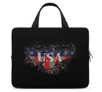 Ea-gles Splatter USA Funny Laptop Sleeve Case with Carry Handle Waterproof Protective Computer Cover 10-17 Inch
