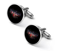 Ea-gles Splatter USA Men’s Classic Cufflinks Jewelry Accessories for Suit Shirts Husband Anniversary Birthday Gift 1.7cm