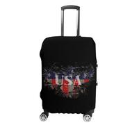 Ea-gles Splatter USA Printed Luggage Cover Washable Suitcase Protector Fits 19-32 Inch Funny Travel Accessories