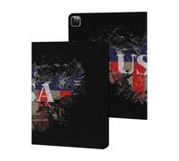 Ea-gles Splatter USA Printed Tablet Cases Compatible with iPad Series Slim Trifold Stand Protective Cover