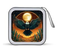 Ea-gles Sun And Desert Funny CD Holder 40 Capacity DVD Case Disc Protective Storage Organizer Bag for Car Home Travel